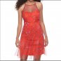 Junior Candies mesh high neck dress red Available In XS & S