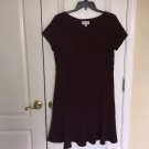 Elle women’s belted drop waist dark purple dress 12USA