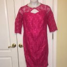 Handmade By Doris Maxwell women’s lace sheath pink dress 16 NWOT