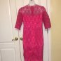 Handmade By Doris Maxwell womenâs lace sheath pink dress 16 NWOT