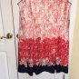 Covington plus floral fit & flare dress coral/navy