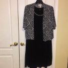 Simply Emma plus black/white 2pcs dress/shrug set 3X USA