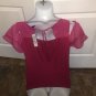 August Silk cold shoulder top pink desert berry