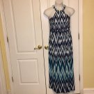 Trixxi junior knit halter maxi dress ivory/green/navy Available In Small