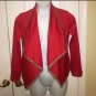 NY Collection open front draped neck red/tan small