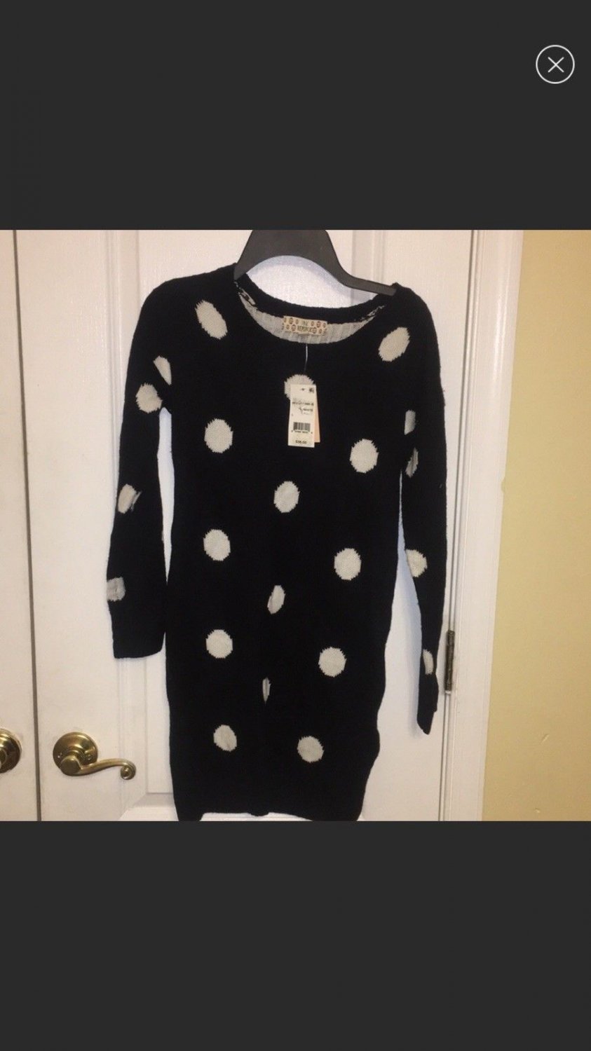 Pink Republic junior black/white polka dot tunic L(14) Junior size