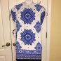 Bebop junior cold shoulder shift dress white/blue Large