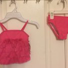 Little me girl's infant ruffled layers 2 pcs swims 24months