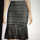 Worthington flounce hem lace skirt black 16W