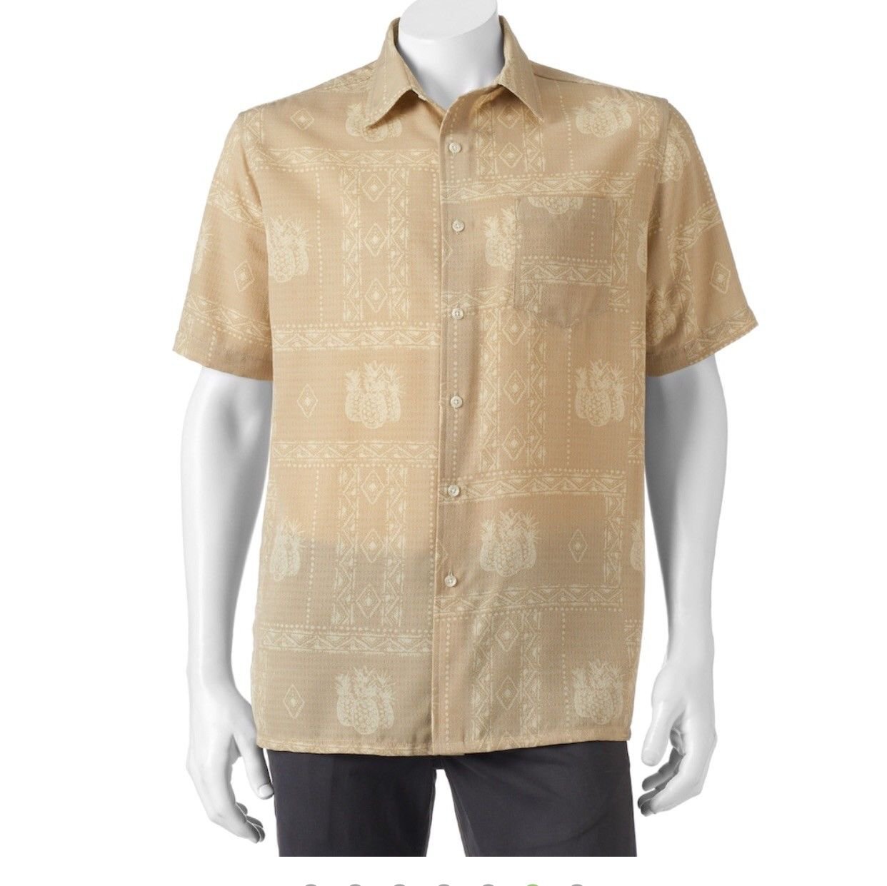 Croft & Barrow classic island microfiber men&acirc;��s Button Down Shirt Batik Beige Sma