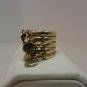 Vintage Retro Sterling Silver 925 Stack Ring w/Dangle Hearts & Key Size 6.75