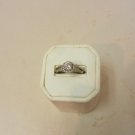 Used Sterling Silver 925 Ladies Engagement Ring Cubic Zirconia Solitaire Size 10