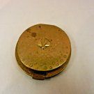 Vtg YARDLEY Bumble Bee Gold Tone Deco Styled Pressed Powder Makeup Compact
