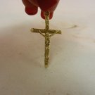Pre Owned 14K Yellow Gold Religious Catholic Crucifix Cross Pendant 2 dwt