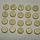 Lot 20 Replacement EMS Flat 4 Hole Plastic White Swirl Shirt Blazer Buttons