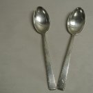 2 Vintage TOWLE Sterling Silver Old Lace Teaspoons Monogrammed, 1.87 oz