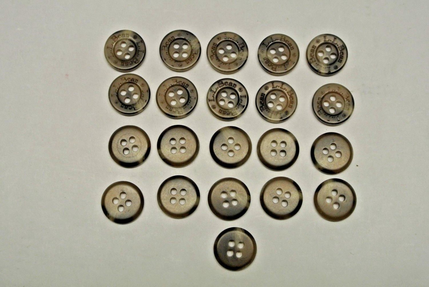 Lot 21 Replacement L.L. Bean Flat 4 Hole Brown Swirl Shirt Blazer Buttons