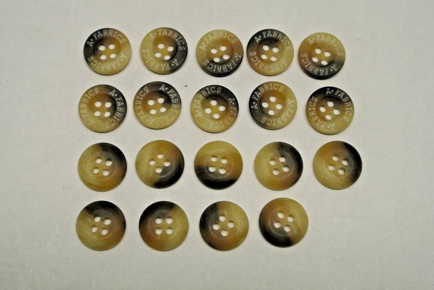 Lot 19 Replacement A Fabrics Flat Plastic 4 Hole Brown Swirl Shirt Blazer Button