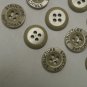 Lot 18 Replacement Structure Flat 4 Hole Plastic Tan Shirt Blazer Buttons