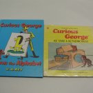 Lot 2 Curious George HC Children's Books At the Laundromat & Learns the Alphabet