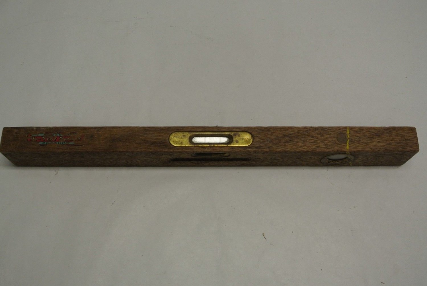 Vintage "Another Hi-Test Quality Product" Japan Light Wood & Brass 18" Level