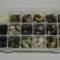 Large Lot (8 oz) Mixed Small Flat 4 Hole Swirl Shirt Buttons in Compartment Case