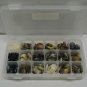 Large Lot (8 oz) Mixed Small Flat 4 Hole Swirl Shirt Buttons in Compartment Case