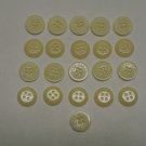 Lot 21 Replacement Farah Sportswear Flat 4 Hole White Shirt Blazer Buttons