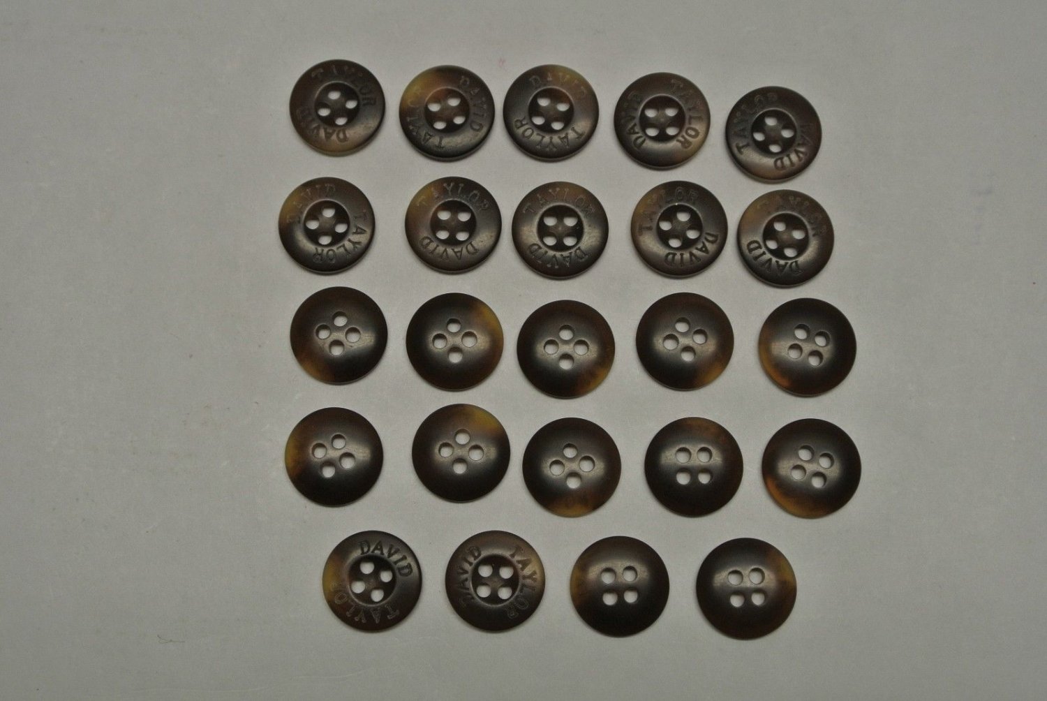Lot 24 Replacement David Taylor Flat 4 Hole Brown Swirl Shirt Blazer Buttons