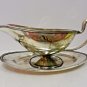 Ant Wilcox Silver Plate Co 91 Monogrammed MJD 1900 1925 Gravy Boat, Under Plate