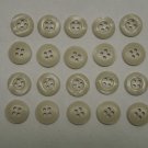 Lot 20 Replacement Liz & Co. Flat 4 Hole Pearl White Shirt Blazer Buttons
