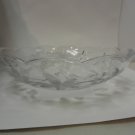Vintage 8 1/2" Floral Etched Glass Frosted Glass Fruit Serving Bowl