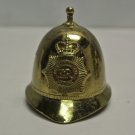 Vintage Metropolitan Police Brass Helmet Mini Figural Hand Bell, 2.5" x 3"