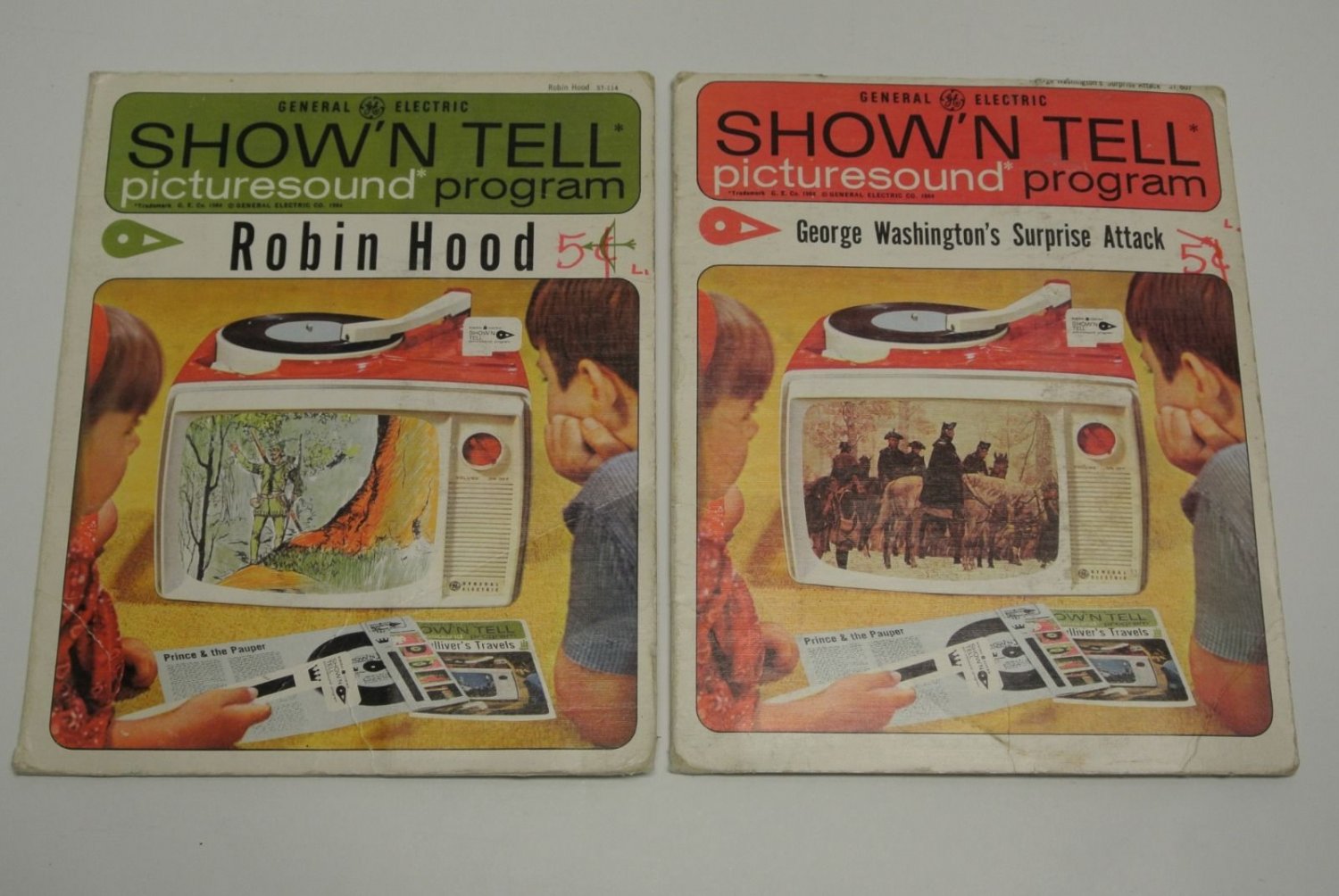 2 GE Show'n Tell Picturesound Program Kids Records - Sleepy Hollow, Washington