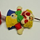 Vintage Russ 17" Colorful Plush Fabric Hanging Clown Doll w/ Slinky Legs