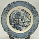 Vintage Royal Ironstone China Currier & Ives 10" Blue Dinner Plate