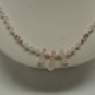 Handmade Rose Quartz Sterling Silver Swarovski Crystal Mother Daughter Necklaces