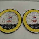 Pair of 2 Certified International Jennifer Brinley 11" Dinner Plates, Yellow