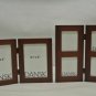 Pair 2 Dansk Wood Table Desktop Folding Photo Picture Frames, 3 1/2" x 5"