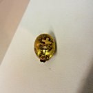 Antique 1927 Miniature Oval Gold Tone Religious Pin w/Crucifix & SMS Initials
