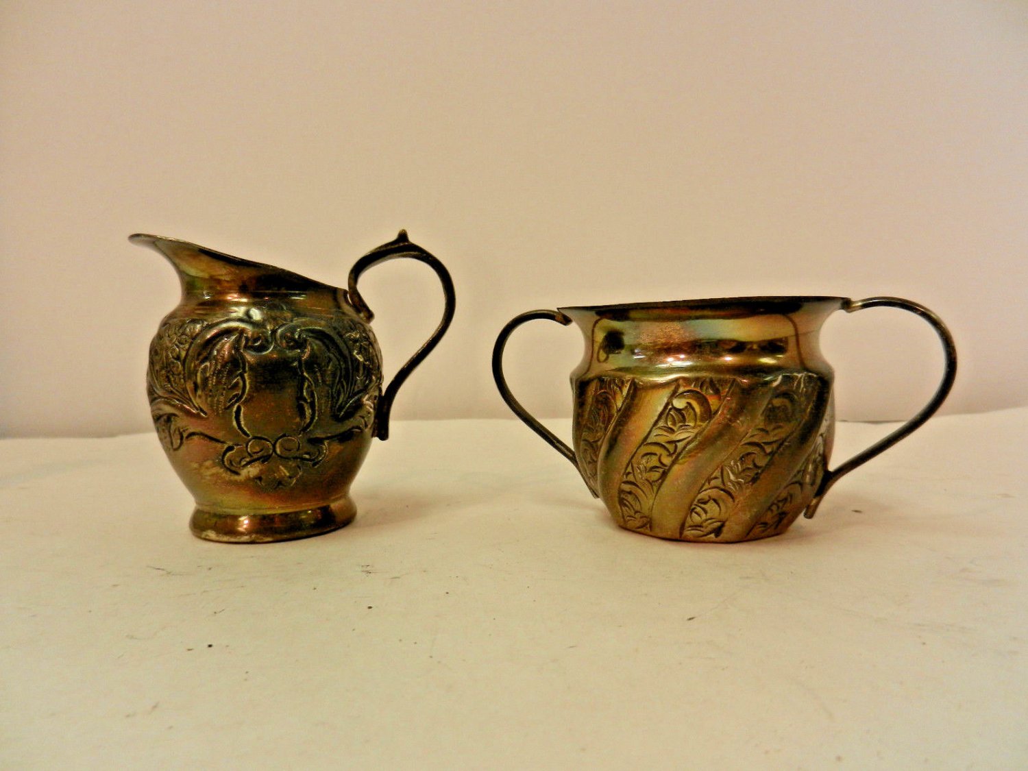 Vintage Set Cornell Silver Plate Small Sugar & Creamer Set