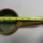 Vintage Ceramic Handmade Pottery Handled Bowl w/Green Glazed Interior