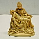 Vintage Mini 3 1/2" Alabaster Jesus Mother Mary Statue Figurine w/ Sticker