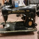 Vintage UNIVERSAL SEWING MACHINE Black Cast Iron Electric w/Light, Foot Pedal
