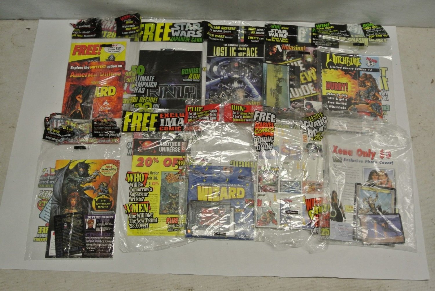 Lot 10 Assorted Comic Promo Adverts & Trading Cards, Marvel, Star Wars, X-Men