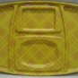 2 Vtg Aladdin Temp Rite Yellow Picnic Dining Section Trays w/ 2 Tupperware Cups