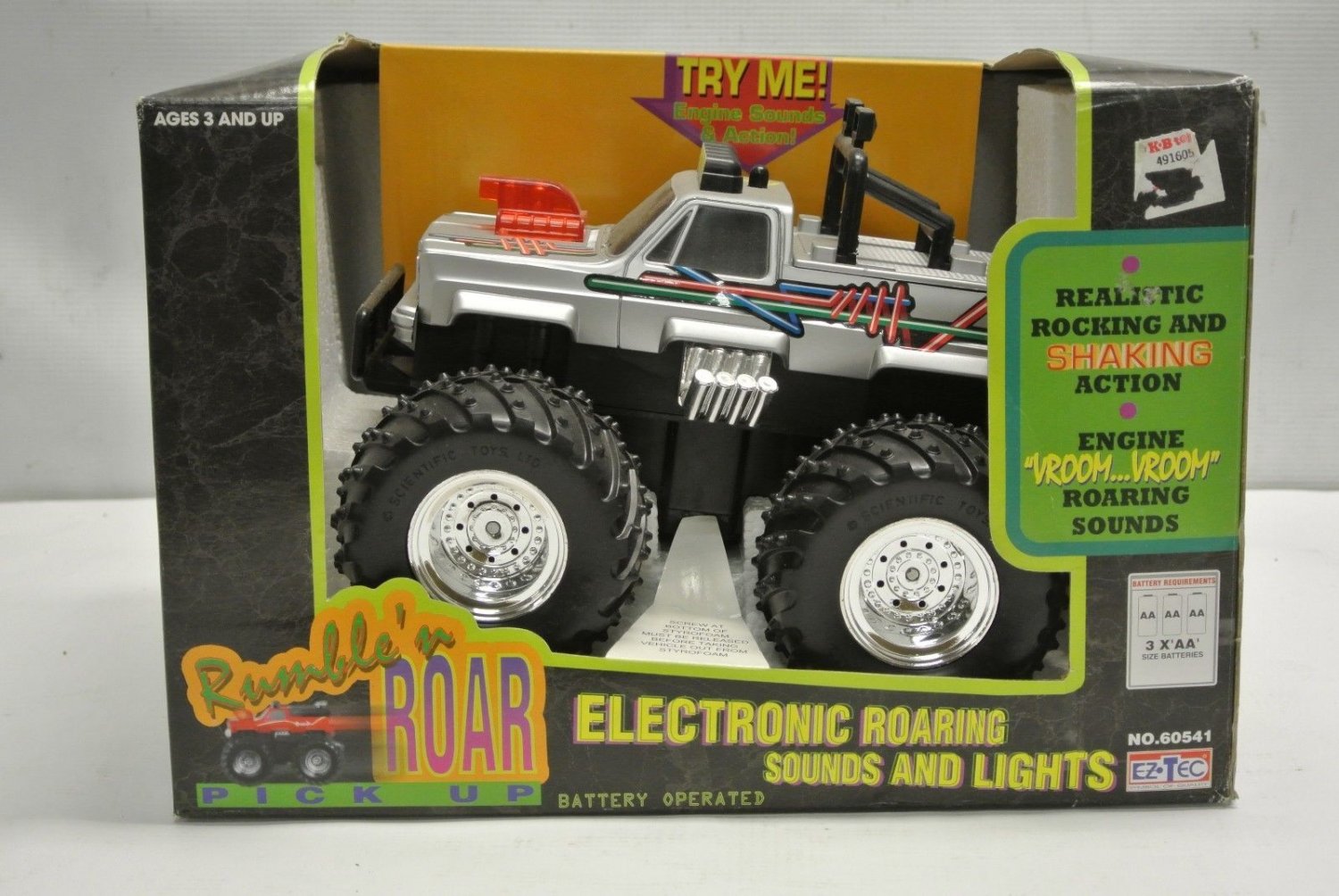 New EZ Tec Rumble N Roar Pickup Truck, Shaking Light Up Action, Item # 60541