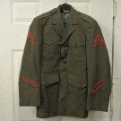 Vintage US Marine Corporal Green Jacket Coat 37S w/ Patches NSN 8405-00-606-6048