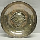 Vintage Silverplate Candy Nut Bowl Dish w/ Single Embossed Seashell Shell