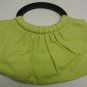 Ann Taylor Loft Light Green Canvas Hobo Satchel Handbag Purse, Wood Handles